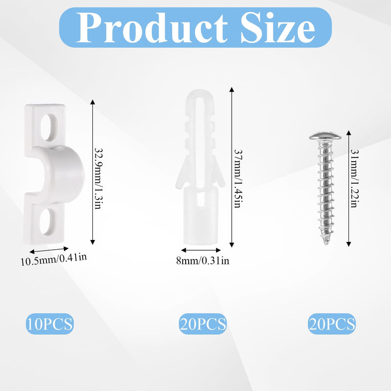 12 PCS Wire Shelf Clips, Shelf Clips for Metal Shelving Closet Maid Shelf Clips Metal Shelf Clips with Screws Expansion Tubes Metal Wire Clips for Wire Shelving Concrete Installation Accessories