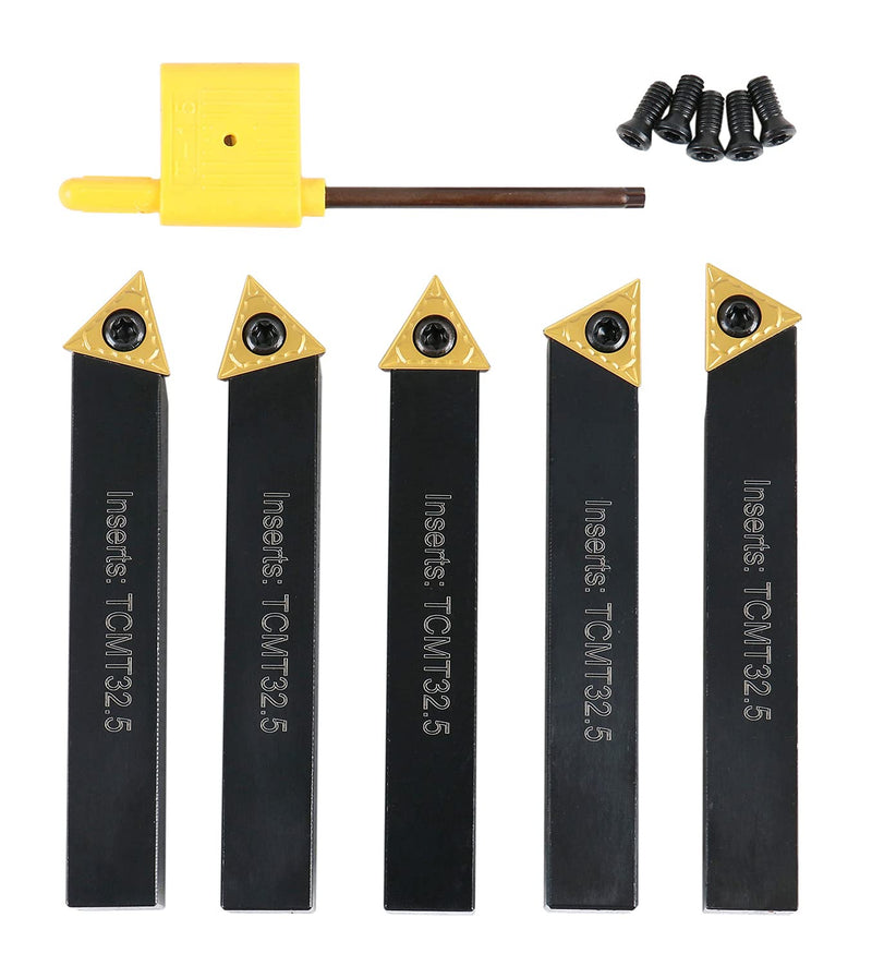 Accusize Industrial Tools 1/2'' 5 Pc Indexable Turning Tool Set, 2380-5082 1/2"