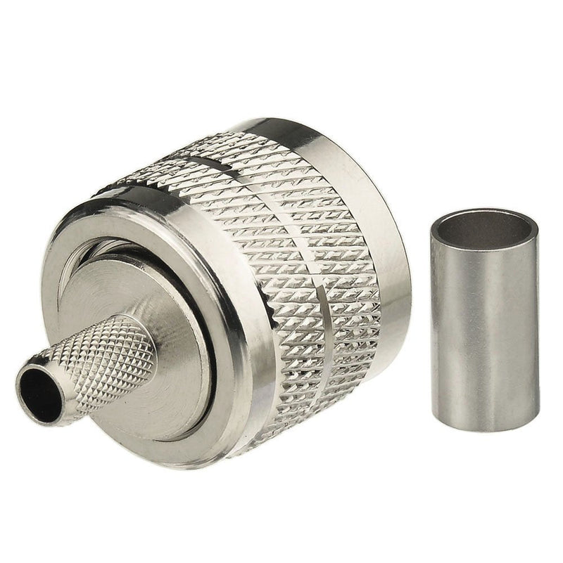 wlaniot PL259 Crimp Connectors + SO239 Crimp Connectors Kit PL-259 SO-239 Solder Connector Crimp with RG58 RG142 RG400 LMR195 RG303 RG141 Low Loss Coaxial Coax Jumper Cable Mixed 10pcs