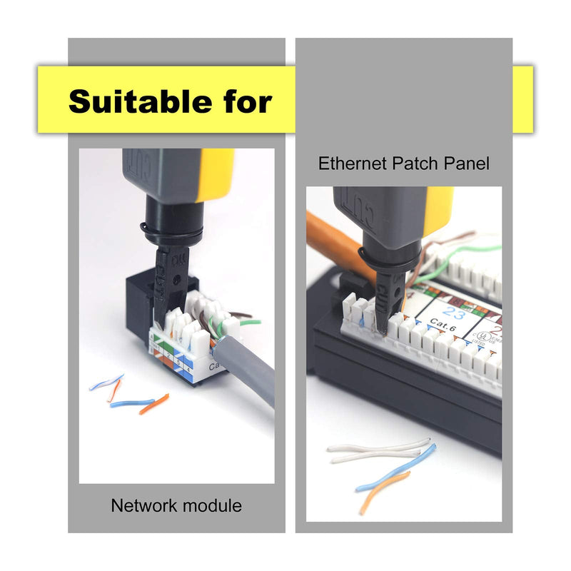 VCELINK Punch Down Impact Tool with 110 and 66 Blades, Network Wire Punch Down Impact Tool Kit, Keystone Impact Terminal Insertion Tools, Network Cable CAT6/CAT5/CAT3 Stripper