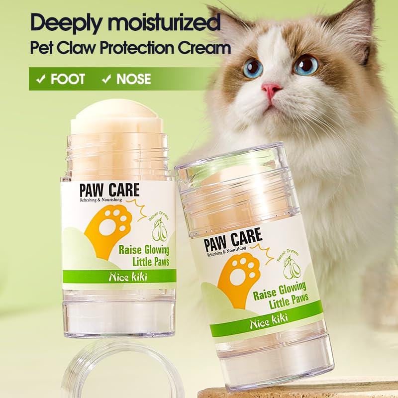 Dog Paw Balm Stick for Dogs & Cats - Soothing Paw & Nose Balm with Shea Butter & Coconut Oil, Easy Application Stick for Cracked Paws, Dry Nose, All Seasons Protection-40g (1P) 1P