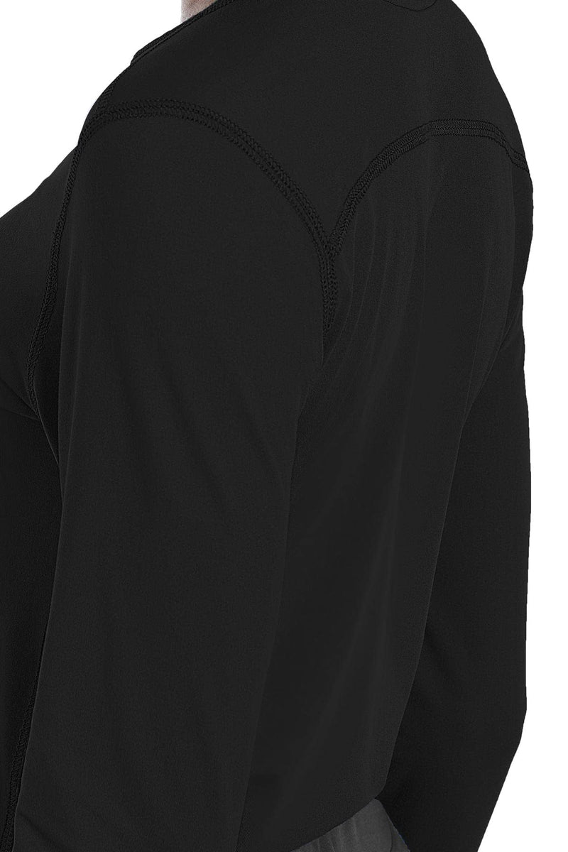 Med Couture Women's Underscrub Top Long Sleeve Performance Knit Tee, 360° Stretch, Lightweight & Ultra Soft Fabric - MC8499 Medium Black