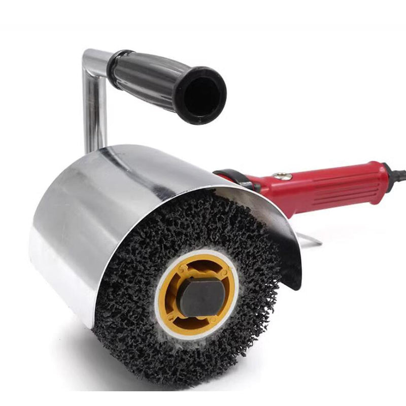 4.5" x 4" Abrasive Drawing Wheel Drum, 3/4" Quad Keyway Burnishing Wheel for Hand held Polishing Machine 40 Grit Sanding Drum Surface Conditioning Tool