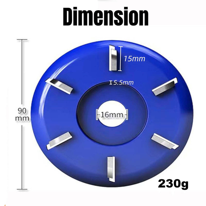 6 Teeth Wood Carving Disc Grinder Wheel 16mm Carving Shaping Disk Wood Turbo Carving Disc Curve Chainsaw Wheel Tool Grinding Wheel Wood Shaping Disc Arc