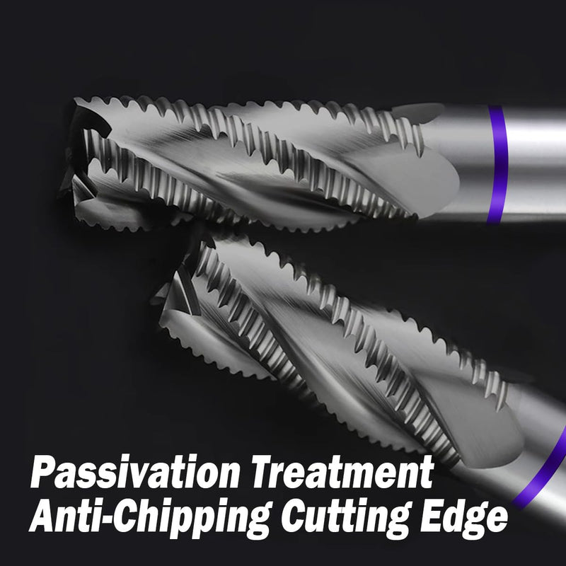 Carbide Roughing End Mill 1/2" 4 Flute, Heavy Duty Square Nose Milling Cutter for Steel, Aluminum & Hardened Metals - Professional & DIY Use (1-Piece) 1/2-3 4T