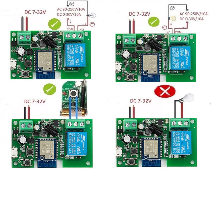 1 Channel USB 5V DC 7-32V Dry Contact Smart WiFi Wireless Relay Switch Module,Tuya Smart Life app Remote Control,Work with Alexa Google Home (1) 1