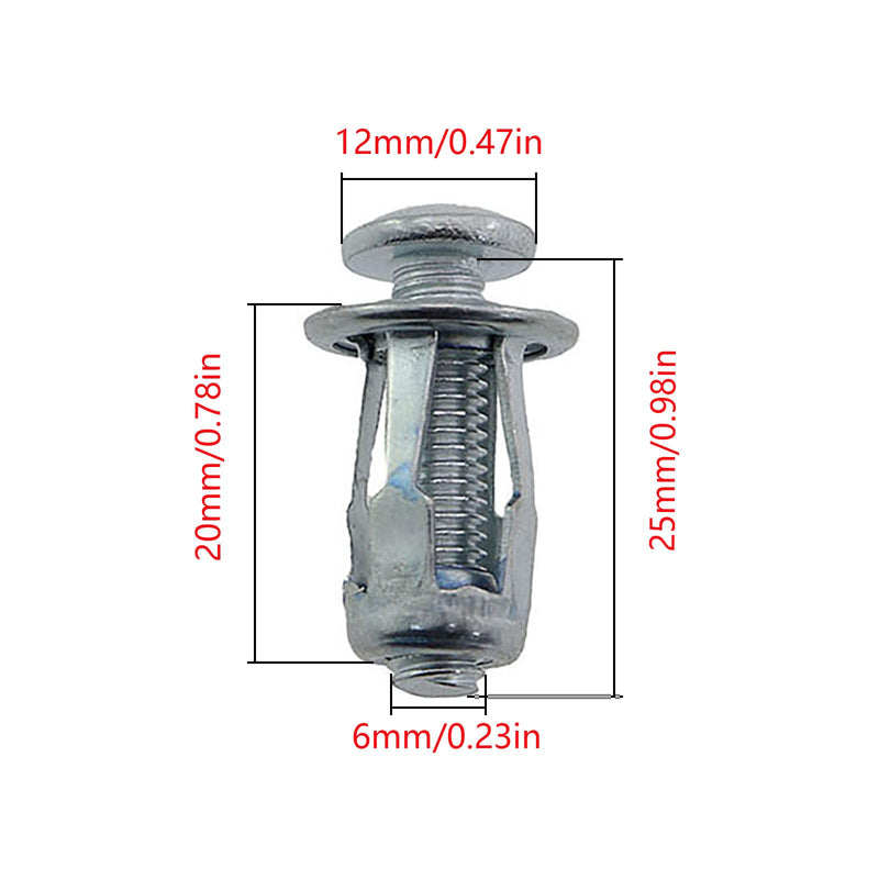 16PCS M6x25 Zinc Plated Carbon Steel Cross Recessed Expansion Screws Hollow Tin Plate Aluminum Plate Countersunk Expansion Screws Petal Nut with Screw Assembly for Thin Soft Wall M6X25mm