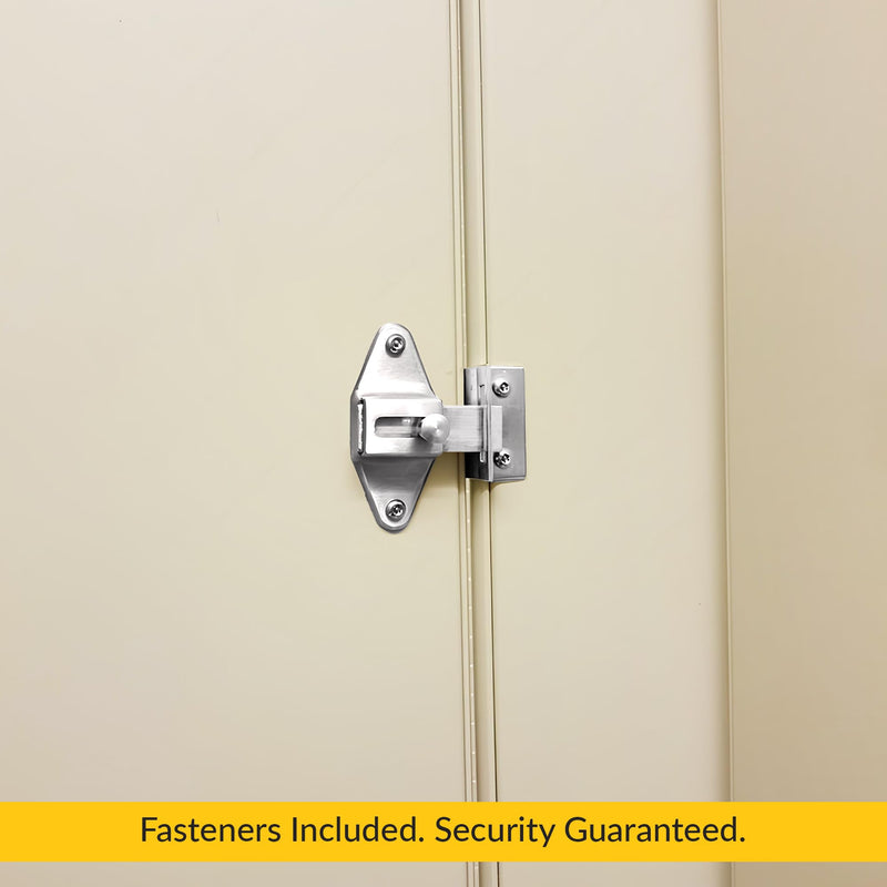 Brixwell 91-79a Slide Latch and Keeper Set With Chrome Plated Finish, Zinc Material, Surface-Mounted, 2-3/4" Latch Hole Centers, Fits 1-1/4" Square Edge Pilaster, Includes Fasteners