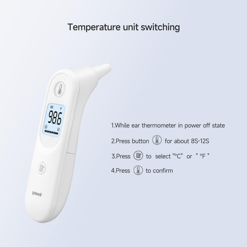 yuwell Thermometer, Digital Ear Thermometer for Adults, Babies, Toddlers and Kids – Fast, Gentle, and Accurate… YHT101