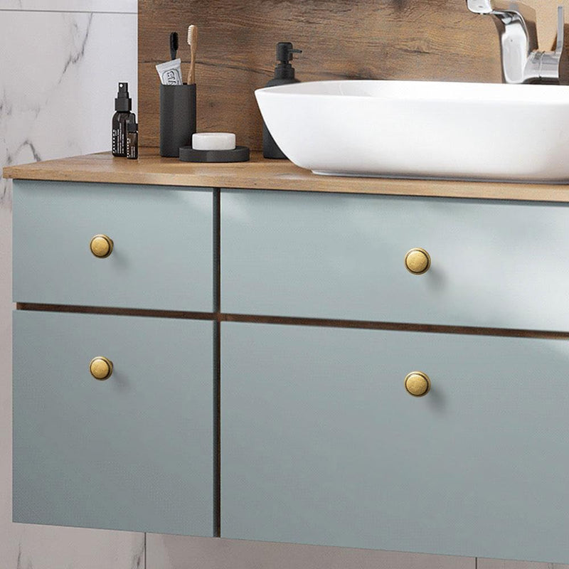 Goo-Ki 6 Pack Antique Brass Drawer Knobs Zinc Alloy Kitchen Cabinet Hardware - Vintage Bronze Knobs Single Hole/Screw Dresser Handles Cabinet Pulls