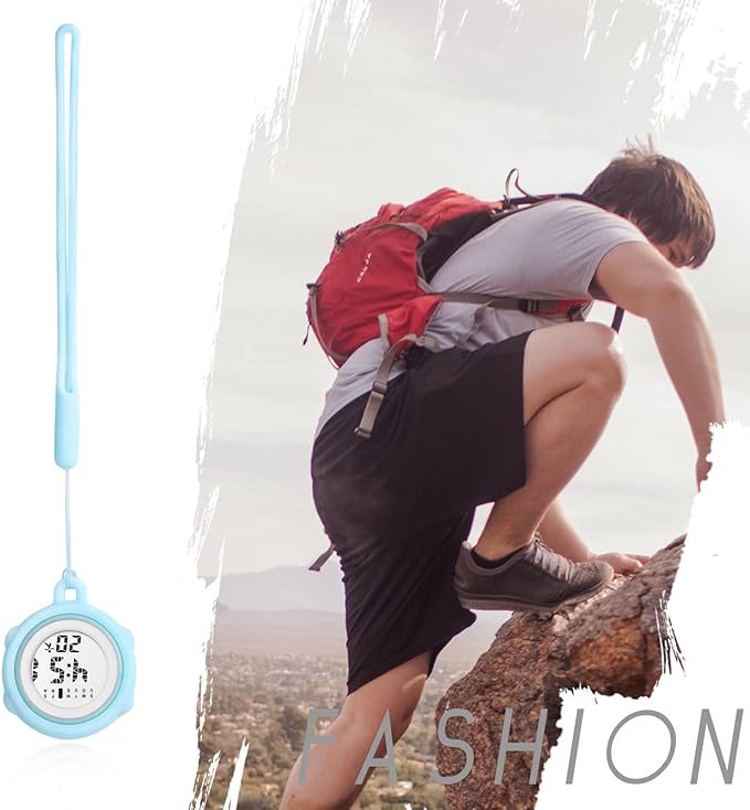 Keychain Watch Digital Waterproof Carabiner Watch Silicone Watch Pendant Watch Multifunctional Pocket Watch Calendar Stopwatch Day of the Week Alarm Cute Pocket Watch Nurse Clock Outdoor Fashion Accessory Children's Day Nursing Day Gift - NewNest Australia