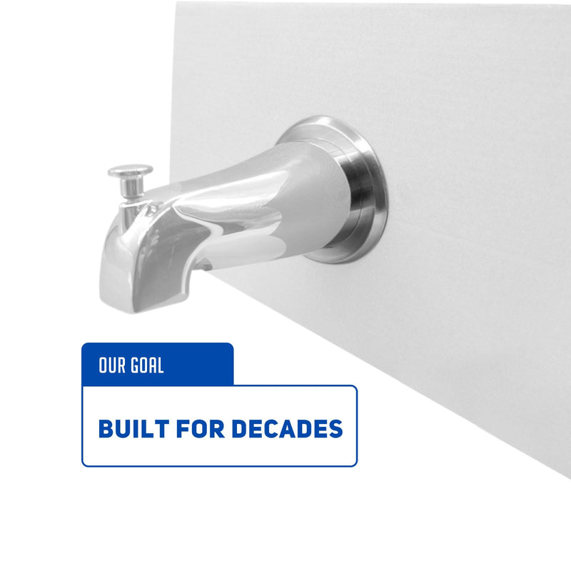 1/4" Spacer for Tub Spout, Flange Trim Ring for Bath Faucet, Eschutcheon Cover Plate for Spigot with Split PP Blocking Water, Shower Pipe Remodeling Sealer for Bathroom(SUS304-Brushed) 304SUS-Brushed
