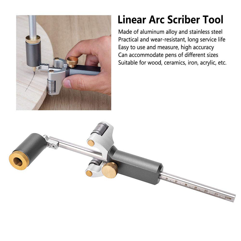 Marking Wheel Marking Draw Circle Linear Arc Scriber Tool Dual-Purpose Sliding Mark Scraper for Wood Iron Metal
