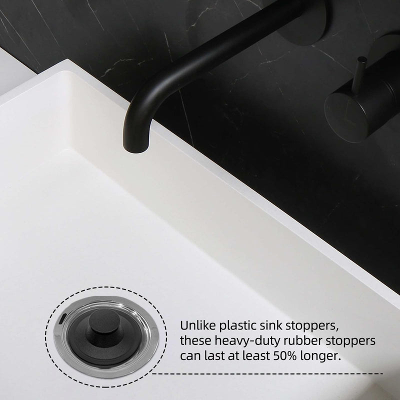 (2 Pack) Exact Replacement for InSinkErator STP-PL/STPPL Black Rubber Sink Stopper for Garbage Disposal – Compatible with Standard 3-1/2" Drains from Kohler, Waste King, Whirlpool, and More Black Sink Stopper Plastic