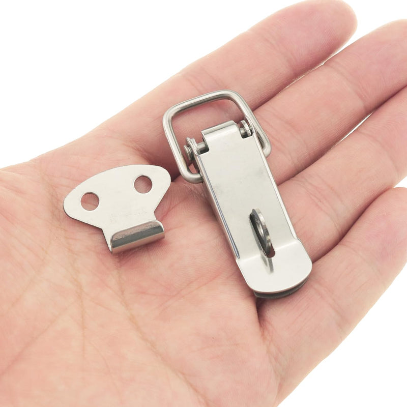 4PCS Stainless Steel Spring Latch Buckle Clips Small Size 106 Duckbill Luggage Metal Fasteners Mini Locking Fasteners for Suitcases Toolboxes Drawers Chests Cabinets