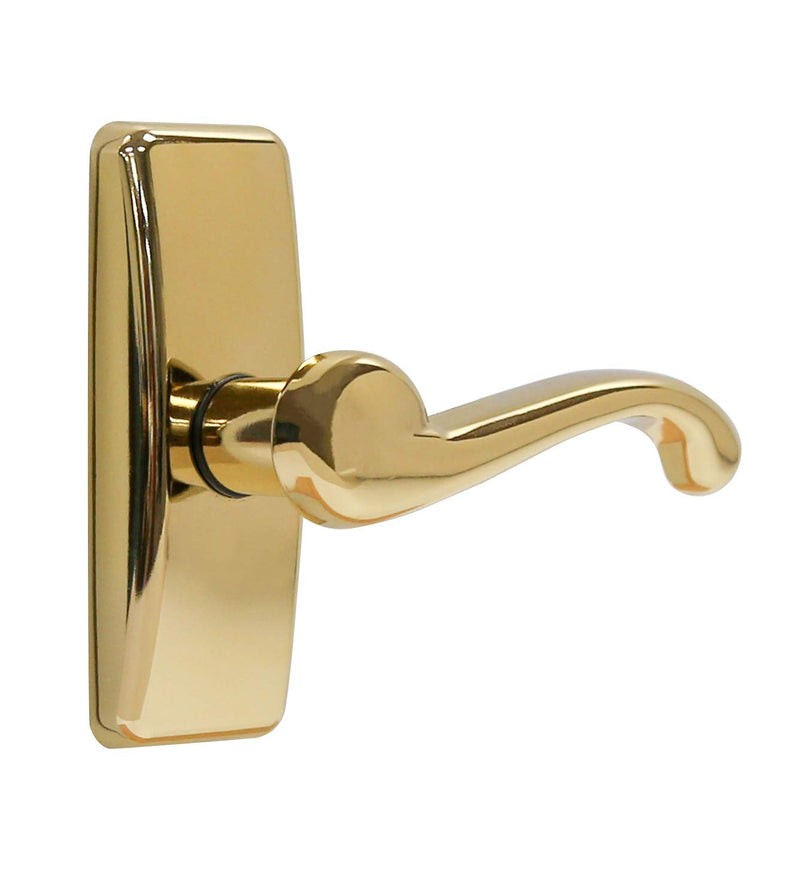Larson Certified Storm Door Brass Georgian Lever, Storm Door Handle Replacement with Surface Mount Hardware