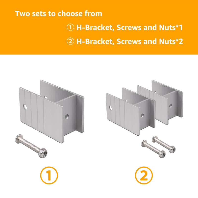 2PCS Extra Tall Pontoon Bimini H-Bracket for 1-1/4" Square Aluminum Tubing | Fit for Bimini Top Support Polesto Raise Hardware Off Rail, Protect Furniture for Pontoon Boats 2 Pieces