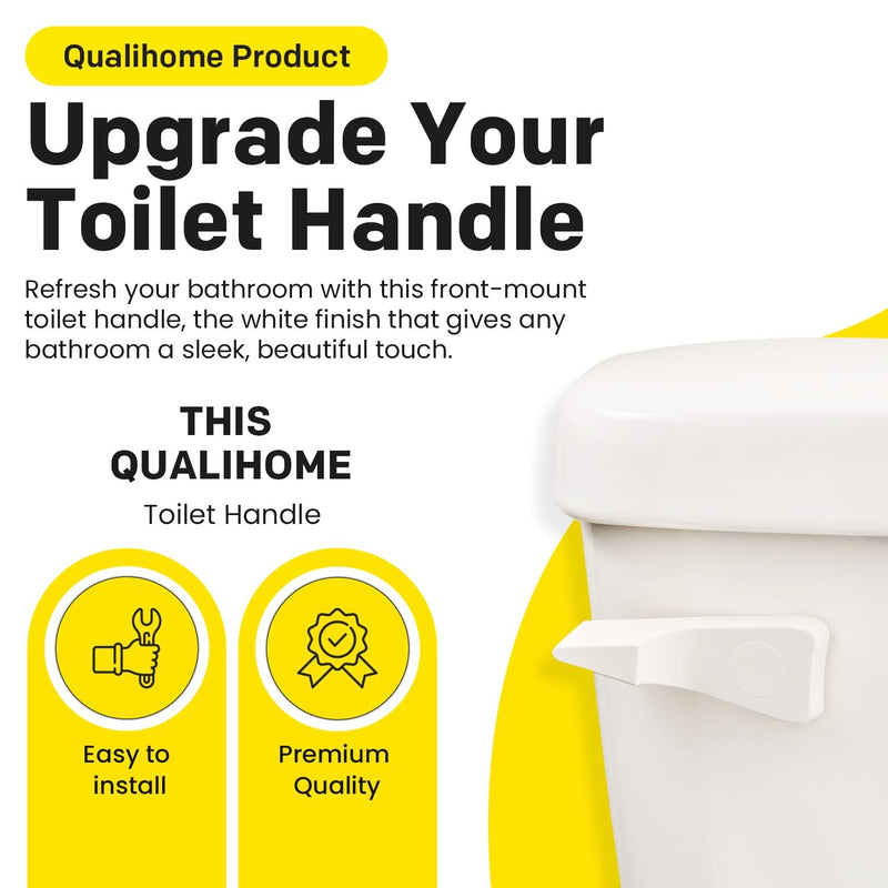 Qualihome Toilet Tank Flush Lever Replacement for American Standard (White, Straight Arm) White, Straight Arm