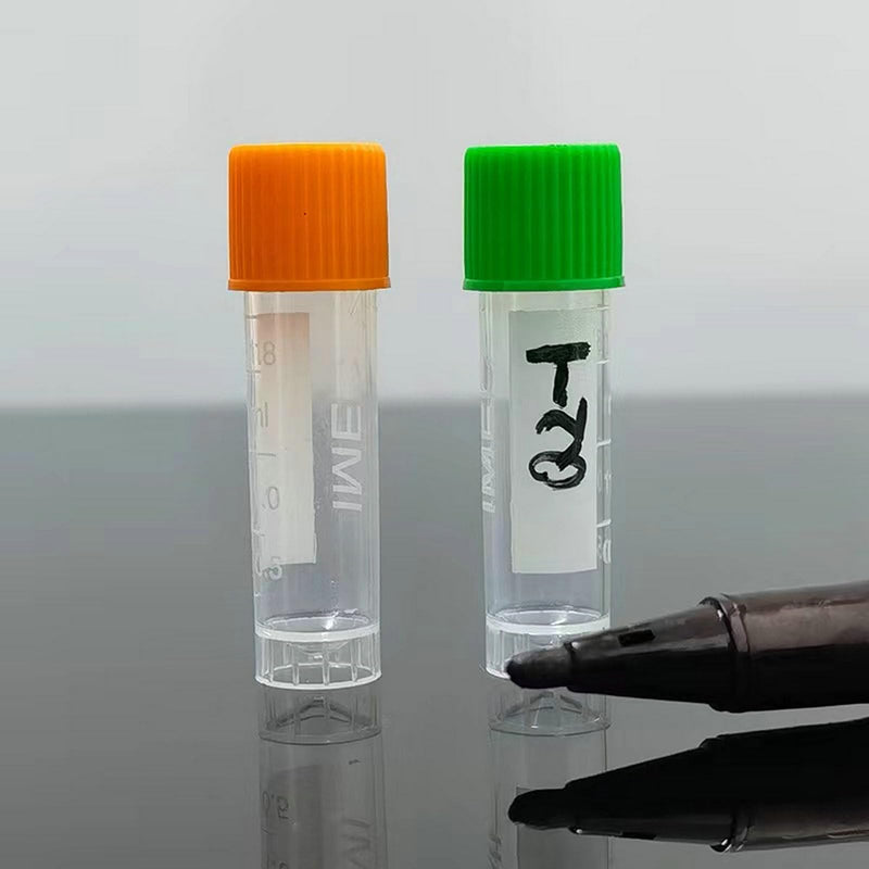 Cryogenic Vials 2ml - Cryo Tubes with Screw Caps - Self Standing Cryogenic Vial (2ml-Orange/(500pcs)) 2ml-Orange/(500pcs)