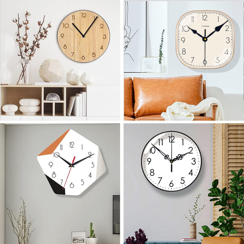 EMOON 3 Pieces Silent Clock Mechanism Replacement Kit, Battery Operated Clock Movement Parts with 7 Pack Clock Hands (Total Shaft Length 16mm,20mm,23mm) Size1-3pack