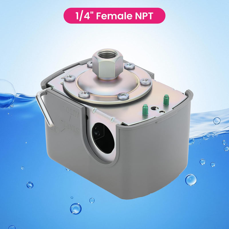 Water Pump Pressure Switch, 40-60PSI Pressure Setting, 1/4" NPT Female, Air-Pump Pressure Switch, Schneider 9013FSG2J24M4 Compatible