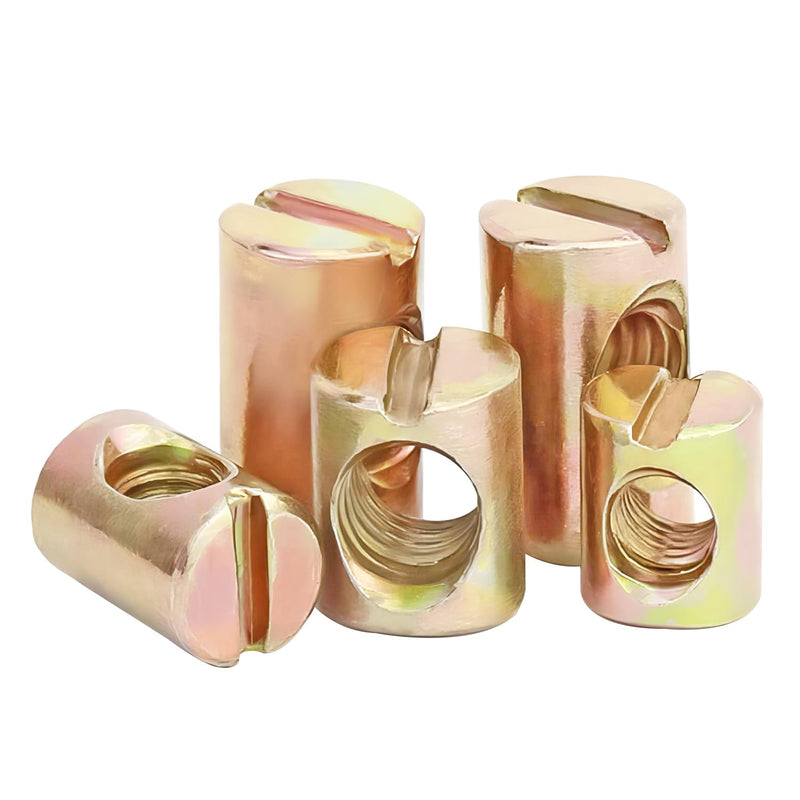 20 PCS M8 Barrel Nuts M8x15mm Furniture Barrel Nuts, Cross Dowels Slotted Nuts for Furniture Beds Crib and Chairs
