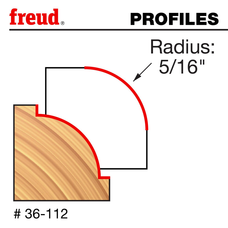 Freud 36-112: 5/16" Radius Beading Bit with 1/4" Shank