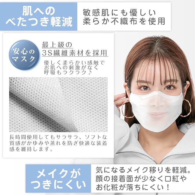 [Kaitou Official Store] Mask, Non-woven KF94, Bicolor, 3D, 3D Mask, No Ear Pain, Color, Small Face, 40 Pieces - NewNest Australia