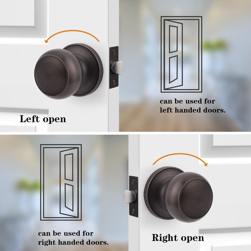 Probrico Colonial Style Door Knobs Door Locks (Passage, Oil Rubbed Bronze) 1