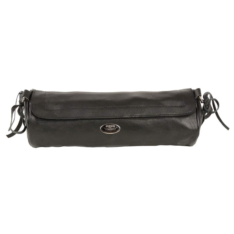 Milwaukee Leather SH504 Black Soft Leather Extra Long Motorcycle Tool Pouch - One Size