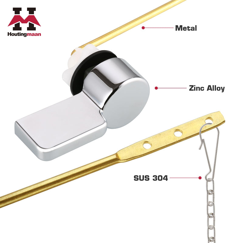 Houtingmaan Toilet Handle Replacement Kit,Toilet Handle Lever for Most Front Mount Toilets, Universal Brass Toliet Flush Handle Lever with Stainless Steel Flapper Chain,Chrome Front Mount-Chrome - NewNest Australia