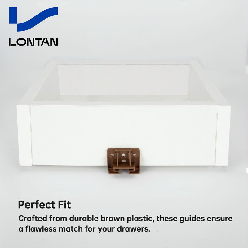 LONTAN DGSL01 Plastic Drawer Slides and Guides 2 Pack Drawer Replacement Part for Center Mount Drawer Slides Plastic Drawer Guides for Dresser Classic