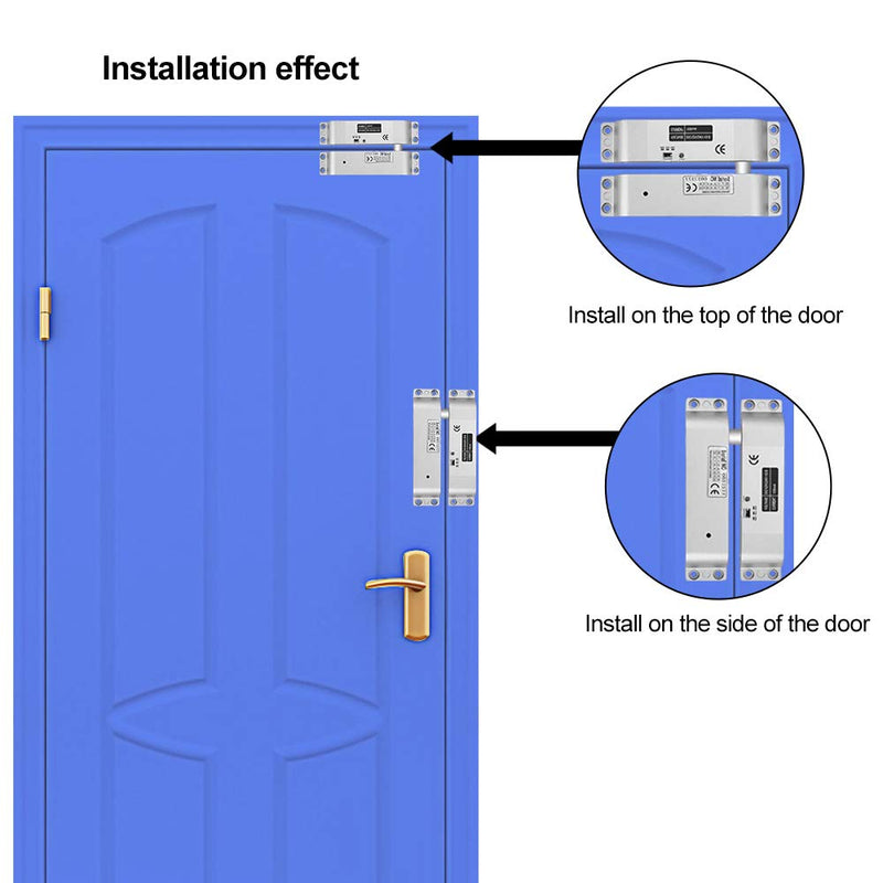 Electric Drop Bolt Lock DC 12V Fail Safe NC Mode Electronic Door Lock for Access Control Security System with Time Delay