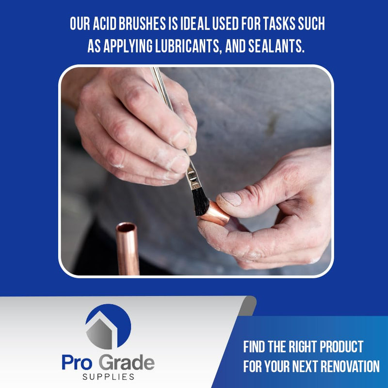 Pro Grade - Acid Brushes - 36 Count 3/8 Inch Boar Hair Acid Flux Brushes