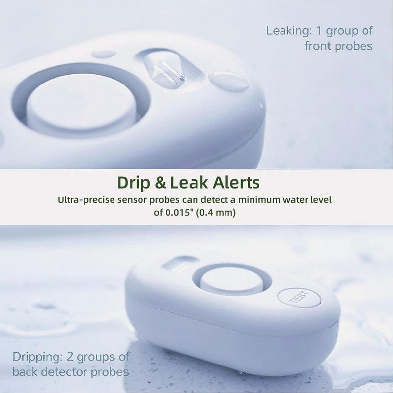 5 Pack Water Leak Detectors for Home, 100dB Water Sensor Alarm for Basement, WD60 Flood Leakage Detection Devices for Pipe/Drain/Sink/Faucet Drip,Floor Flooding in Bathroom/Kitchen/Toilet/Laundry Room 5 Sensors White