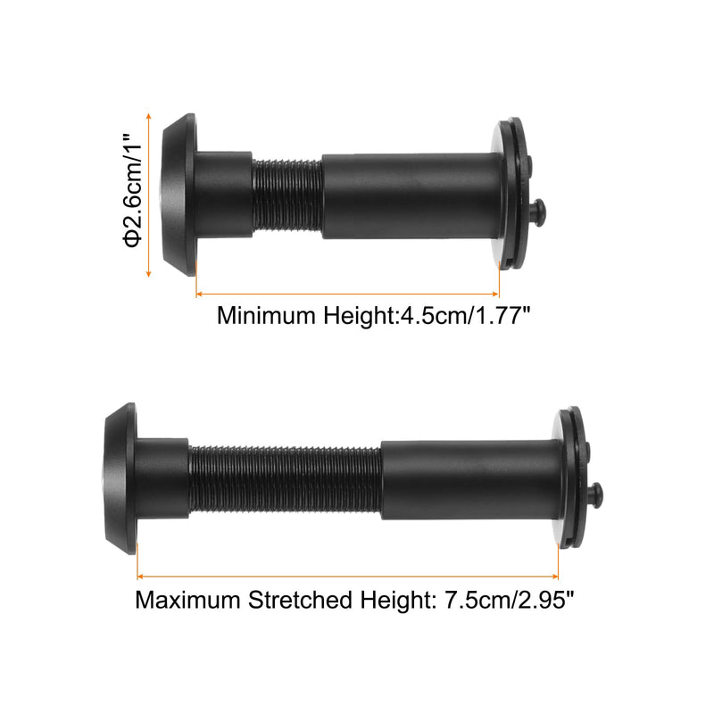 PATIKIL 9/16" Door Viewer Peephole, Copper Privacy Door Viewer with Privacy Cover, 180-Degree Fits 1-3/4" to 2-15/16" Door with 14mm/0.55" Drill Bit for Security, Black