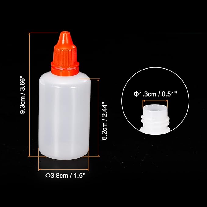 PATIKIL 50ml Liquid Dropper Bottles 10pcs PE Squeezable Drop Eye Dropper Container with PP Cap for Home Travel Orange - NewNest Australia
