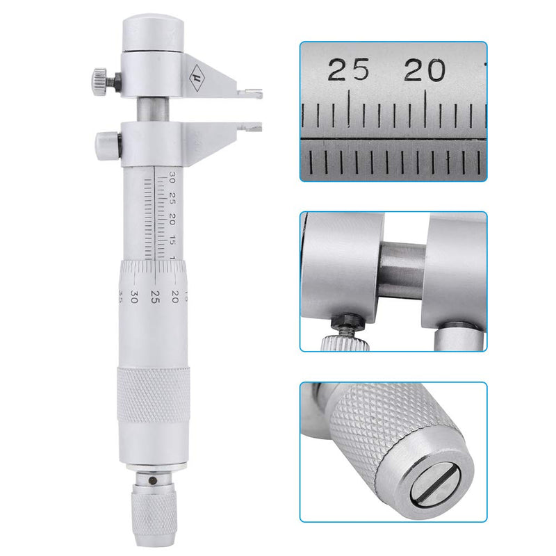 Inside Micrometer, Stainless Steel Vernier Caliper,0.01mm Accuracy, 5mm to 30mm Measuring Range,Stainless Steel Measuring Tool Caliper