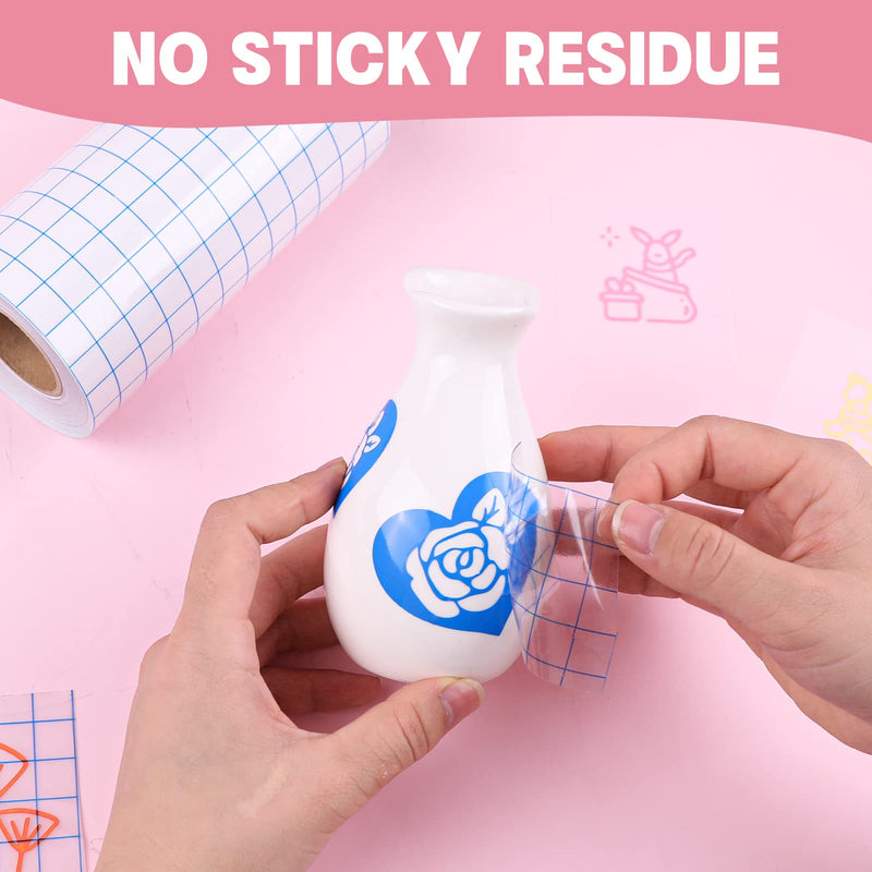 HTVRONT Transfer Tape for Vinyl - 6" x 50 FT Blue Alignment Grid Clear Transfer Paper - Application Vinyl Transfer Tape Roll for Self Adhesive Vinyl for Signs Stickers Decals Walls Doors & Windows - NewNest Australia