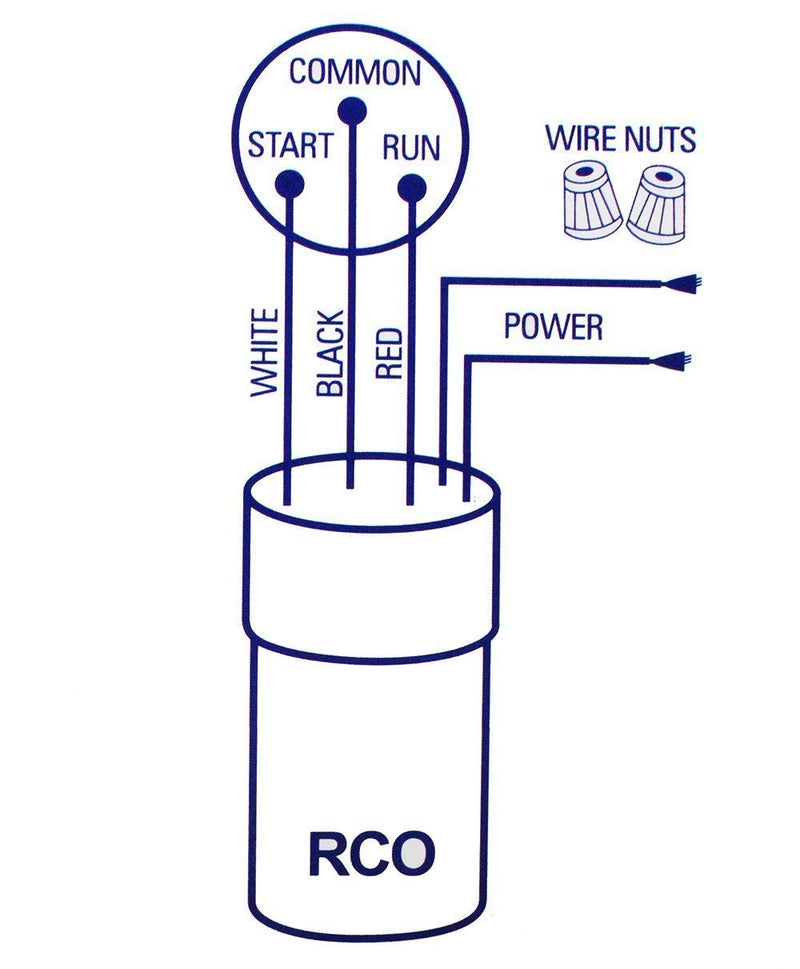 RCO410 3 in 1 Compressor Hard Start Capacitor Kit For Refrigerators & Freezers 1/4-1/3 H.P. 115VAC （3pcs）