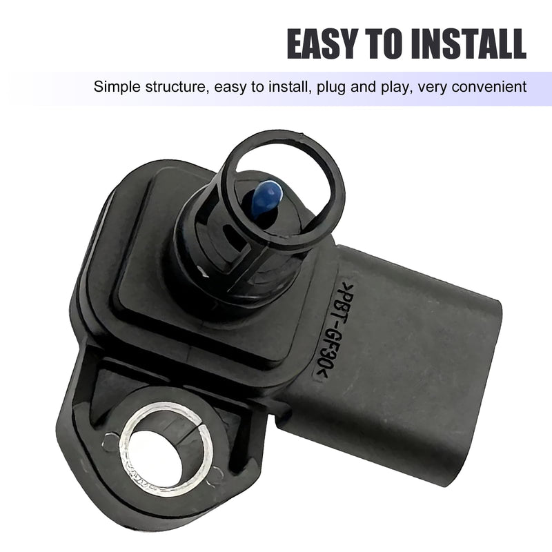 MERCGQ2415BL-1PC Black Automotive Intake Pressure and Temperature Sensor, Replacement for OE: 12681993 082800-0630