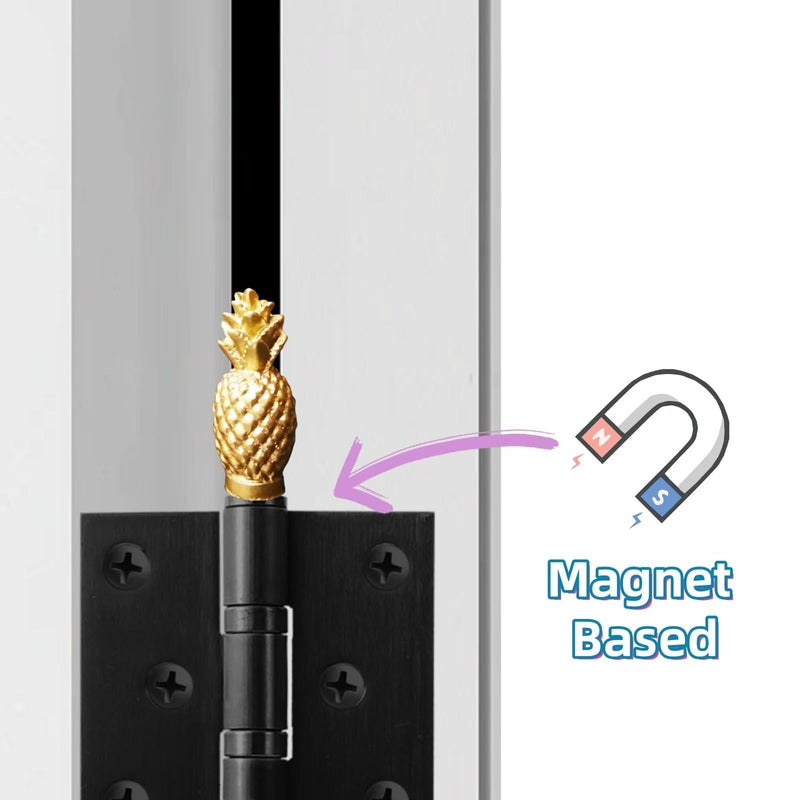 Pineapple Hinge Heads Decorative Topper Set of 6,Door Hinge Toppers for Home Decoration Door Hinge Toppers，Magnetic Hinge Head Toppers Cute Magnetic Hinge Heads Figurines