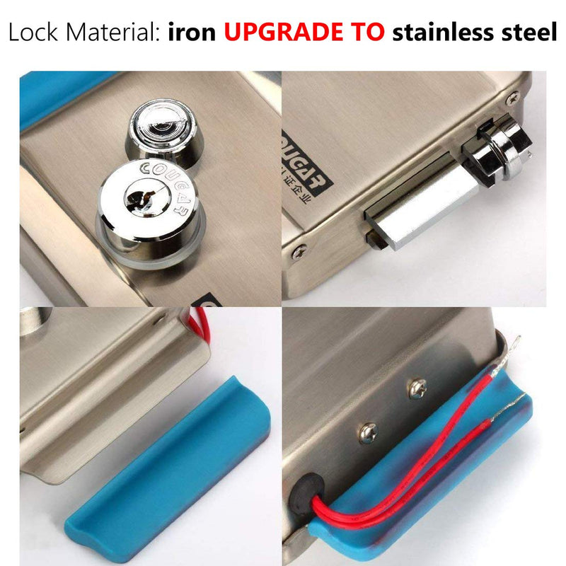 [Upgrade Version] AMOCAM Electric Electronic Door Lock 6pcs Computerized Doted Keys DC 12V Stainless Steel E-lock Support Wooden Glass Metal Door for Video Door Phone Doorbell Intercom Access Control 788