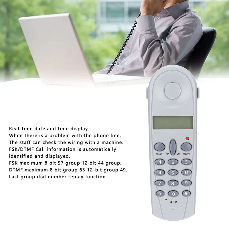 Telephone Butt Test Tester, S4 Phone Line Tester Kit, Support Replay, Real Time Date and Time Display, for Call, Caller ID, Phone Line Detection