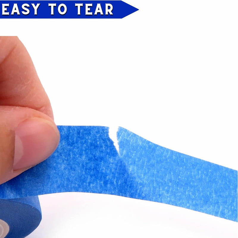 Blue Painters Tape 1/4" 3/8" 1/2" 5/8" 3/4" x 60 Yard - Multi Size Pack - Multi Surface Use - 5 Rolls 0.25" 0.37" 0.50" 0.62" 0.75"