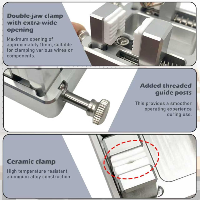 Wire Soldering Clamp, Aluminum Soldering Clamp, Welding Soldering Station Wire Clamp Fixture Bracket Table, Adjustable Fixture Bracket, DIY Soldering Aid Tool