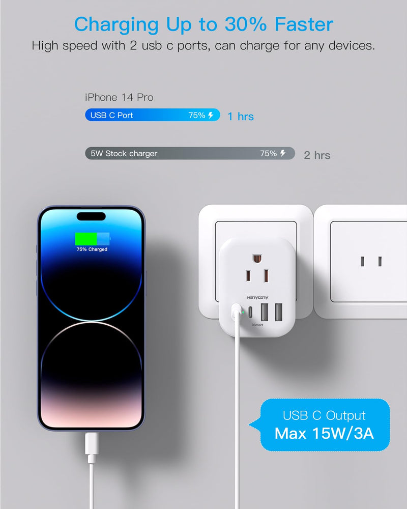 2 Pack US to Japan Travel Plug Adapter, Japan Power Adpter with 4 Outlets 4 USB Ports(2 USB C), Type A Plug Adapter for Amercian USA to Japanese China Canada Mexico Philippines Peru Type A - Japan USA China - NewNest Australia