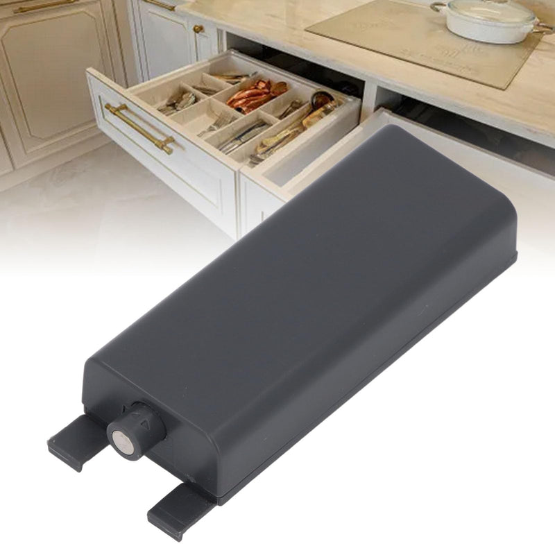 AUNMAS Magnetic Push Latch Automatic Cabinet Door Opener with Adjustable Design Effortless Push to Open Mechanism Secure Magnetic Closure for Drawers Wardrobes Kitchens (Black Gray) Black Gray