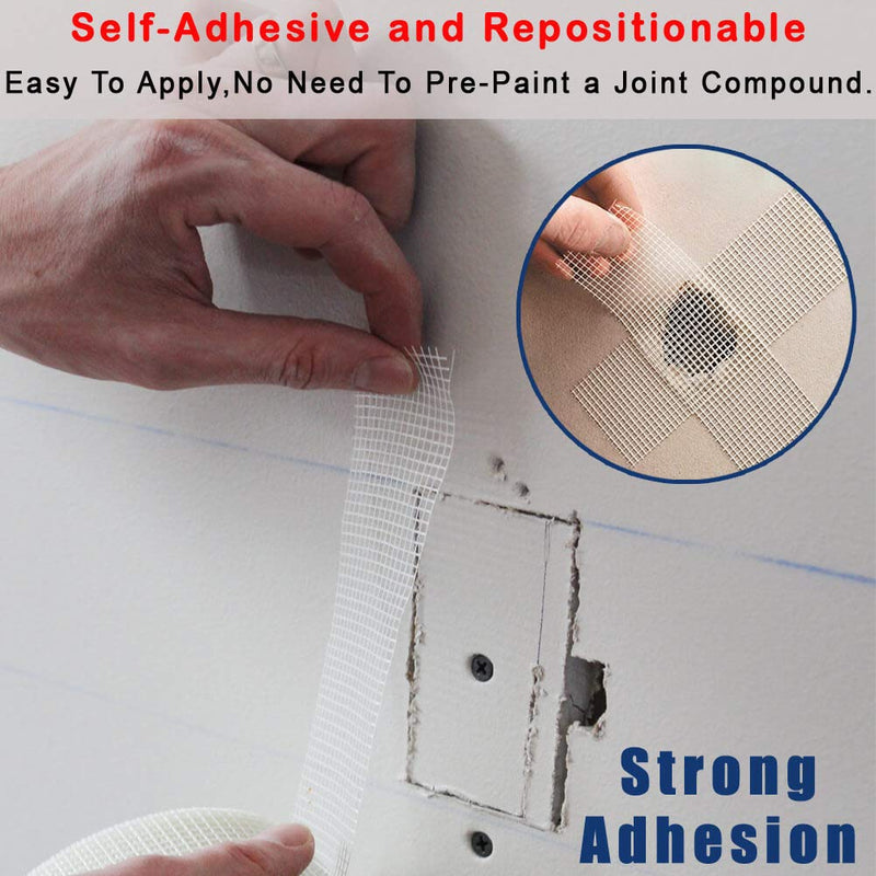Drywall Joint Tape-13 MESH,100% Fiberglass 1.88-Inch X 180Feet,Heavy-Duty Self-Adhesive Wall Crack and Seam Patch