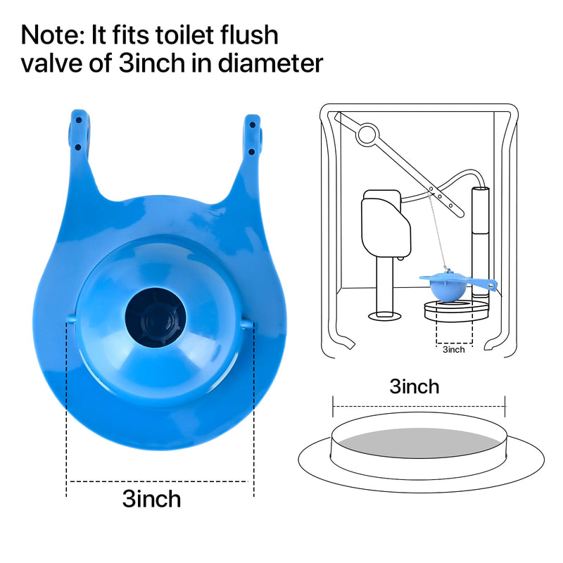 Toilet Flapper 3 Inch Compatible with Gerber 99-788, 2 Pack Blue Rubber Toilet Flush Valve Replacement Kit Fits Most Toilets High Performance Water Saving, Easy to Install Blue 2PCS